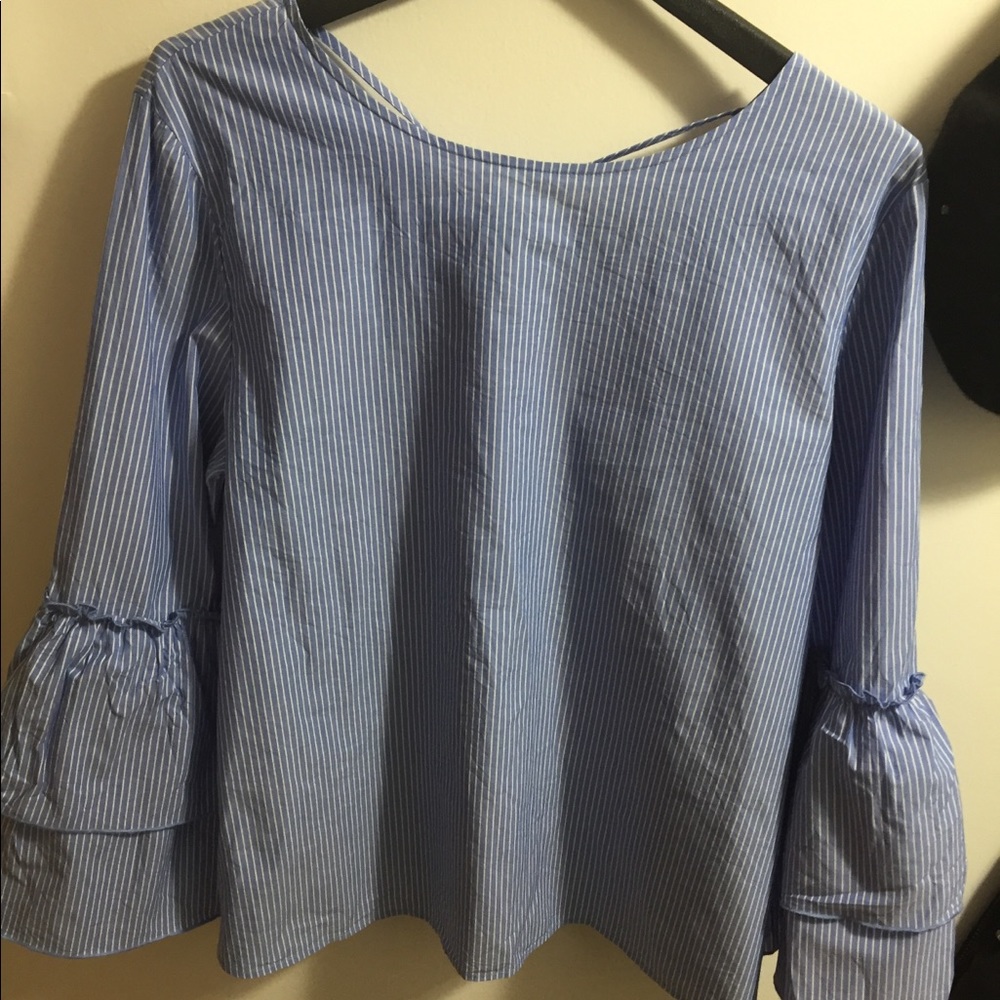 Chambray Striped Top